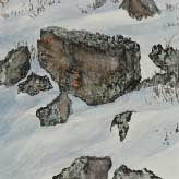 Water Color Anuktuvuk Rocks Alaska by David Rosenthal